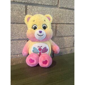 Care Bears Butterfly Heart Bear Plush Toy 12" Pink & Yellow Soft Stuffed Animal